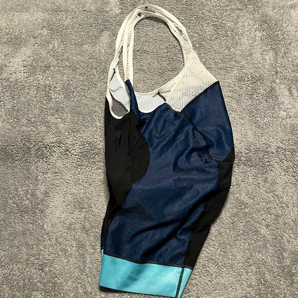 Podiumwear Cycling Bib Shorts Womens XXL Padded Bike Riding Mesh Blue MN - Picture 1 of 6